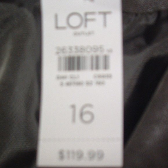 Loft Size 16 Gray Faux Nubuck Leather Moto Jacket (NWT) - Picture 5 of 14